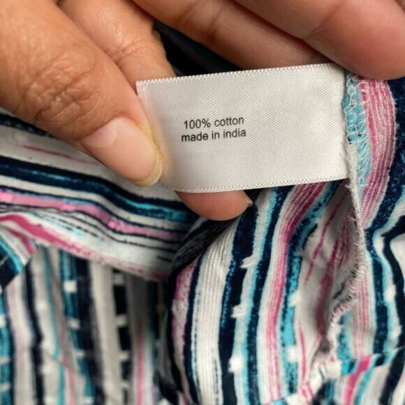 Lane Bryant Women's Size 26/28 Multi-Color Striped Wrap Top Plus 100% Cotton - Picture 7 of 13